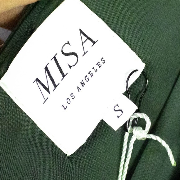 Misa Los Angeles Green Jersey Knit Sleeveless Cocktail Mini Dress Small Party - Picture 5 of 10